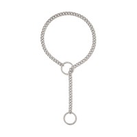 Stainless Steel Lariat Heart Necklace Personality Heavy Ring Cuban Long Chain Punk Rock Slipchain Choker Collar For Women