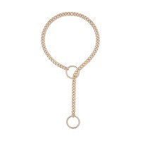 Stainless Steel Lariat Heart Necklace Personality Heavy Ring Cuban Long Chain Punk Rock Slipchain Choker Collar For Women