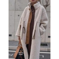 Lamb Wool Coat Thickened New Style Mid-length Cotton