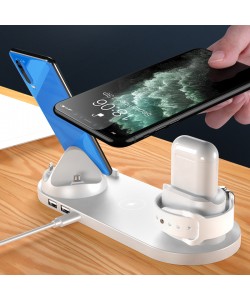 Wireless Charger For IPhone Fast Charger For Phone Fast Charging Pad For Phone Watch 6 In 1 Charging Dock Station