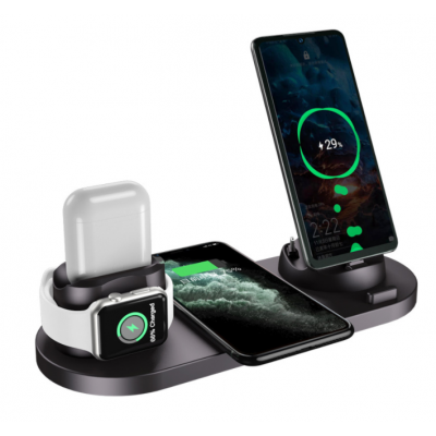 Wireless Charger For IPhone Fast Charger For Phone Fast Charging Pad For Phone Watch 6 In 1 Charging Dock Station