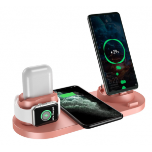 Wireless Charger For IPhone Fast Charger For Phone Fast Charging Pad For Phone Watch 6 In 1 Charging Dock Station