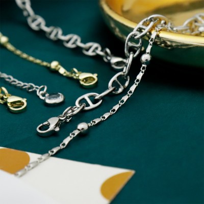 Double-circle Anklet Simple Fashion Cuban Link Chain Layered