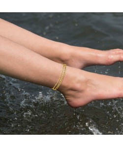 Double-circle Anklet Simple Fashion Cuban Link Chain Layered