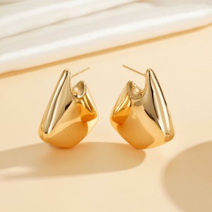Copper Tube Hollow Earrings Polished Glossy
