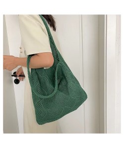 Solid Color Bag Knitted Bags Hollow Woven Bag