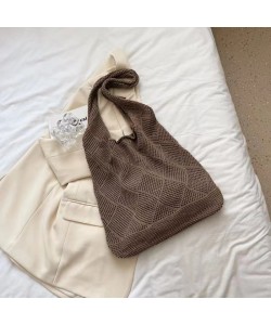 Solid Color Bag Knitted Bags Hollow Woven Bag
