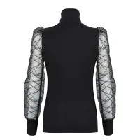 Shiny bead mesh thread sleeve stitching