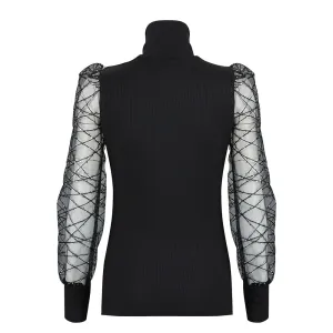 Shiny bead mesh thread sleeve stitching
