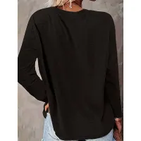 3 Pack Womens Plus Size Long Sleeve Shirts Crew Neck Basic Tee Tops Loose Fit Fall Outfits For Women 1X-5X