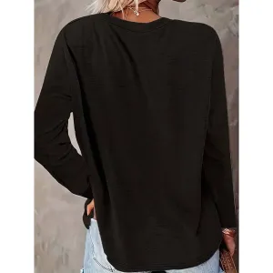 3 Pack Womens Plus Size Long Sleeve Shirts Crew Neck Basic Tee Tops Loose Fit Fall Outfits For Women 1X-5X