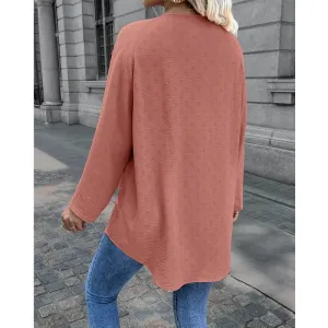 Casual Solid Single Breasted Cardigan Long Sleeve Shirt