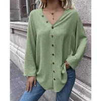 Casual Solid Single Breasted Cardigan Long Sleeve Shirt