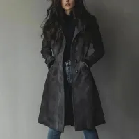Women's Long Trench Coat - Casual Loose Fit Fall Winter Outerwear Jacket For Daily Wear