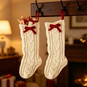 Christmas Decorative Sock Cable-knit Ornament