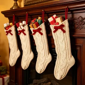 Christmas Decorative Sock Cable-knit Ornament