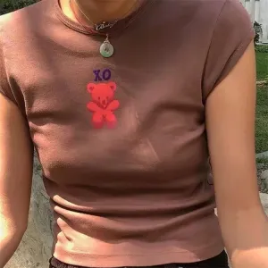 Summer new style European and American fashion printing short-sleeved round neck top