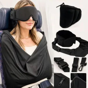 Breathable Multifunctional Travel Pillow with Eye Mask - Portable Neck Support Cushion for Airplane Car Train
