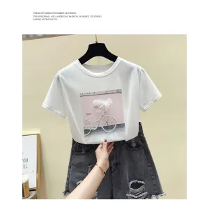 Summer Fashion With Loose Blouses, Women Cover Belly And Reduce Age, Short-sleeved T-shirts