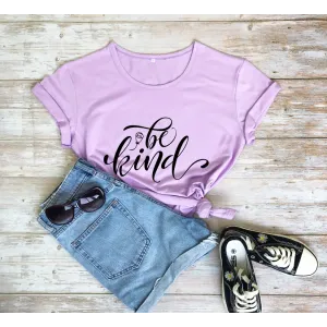Be Kind Rose Style Short Sleeve European And American Street Leisure T-shirt