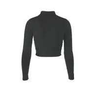 Europe Sexy Hollow Cross-border Long-sleeved High-necked Blouses Short Top