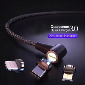Compatible with Apple , Magnetic USB Cable Fast Charging Micro USB Type C Data Wire Cord Magnet Charger Mobile Phone Cable
