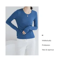 Basic Crew Neck Viscose Tops Women Slim Fitted Long Sleeve T Shirt Essential Shirts Solid Colors S to 2xl