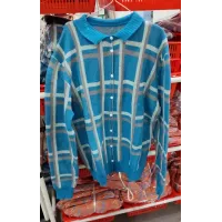 Women's Contrast Plaid Knit Sweater Casual Long Sleeve Pullover Top For Fall Winter Clothing