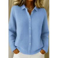 Women's Contrast Plaid Knit Sweater Casual Long Sleeve Pullover Top For Fall Winter Clothing