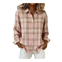 Women's Contrast Plaid Knit Sweater Casual Long Sleeve Pullover Top For Fall Winter Clothing