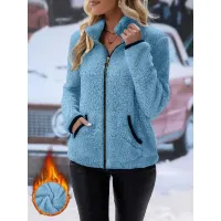 Double-Sided Fleece Zip-Up Cardigan - Casual Plush Hooded Jacket for Men Women Winter Warm Outerwear