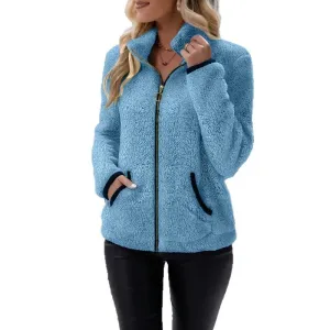 Double-Sided Fleece Zip-Up Cardigan - Casual Plush Hooded Jacket for Men Women Winter Warm Outerwear