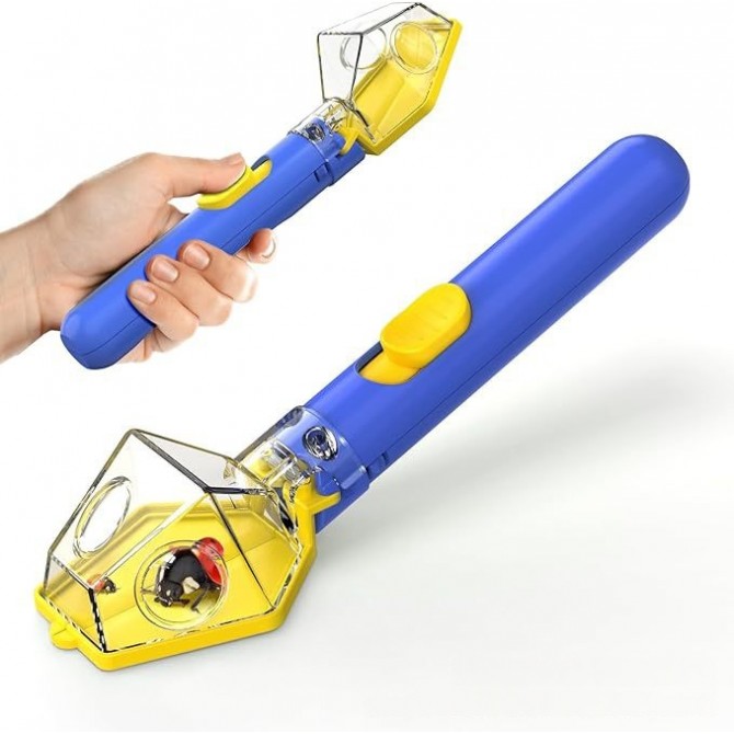 Educational Toy Magnifying Glass Exploration Bug Catcher L Portable Insect Catcher Push Type Transparent Observer Box Bug Catcher Safe Release Mechanism