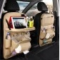 PU Leather Car Storage Bag Multifunction Seat Back Tray Hanging Bag Waterproof Car Organizer Automotive Interior Accessories